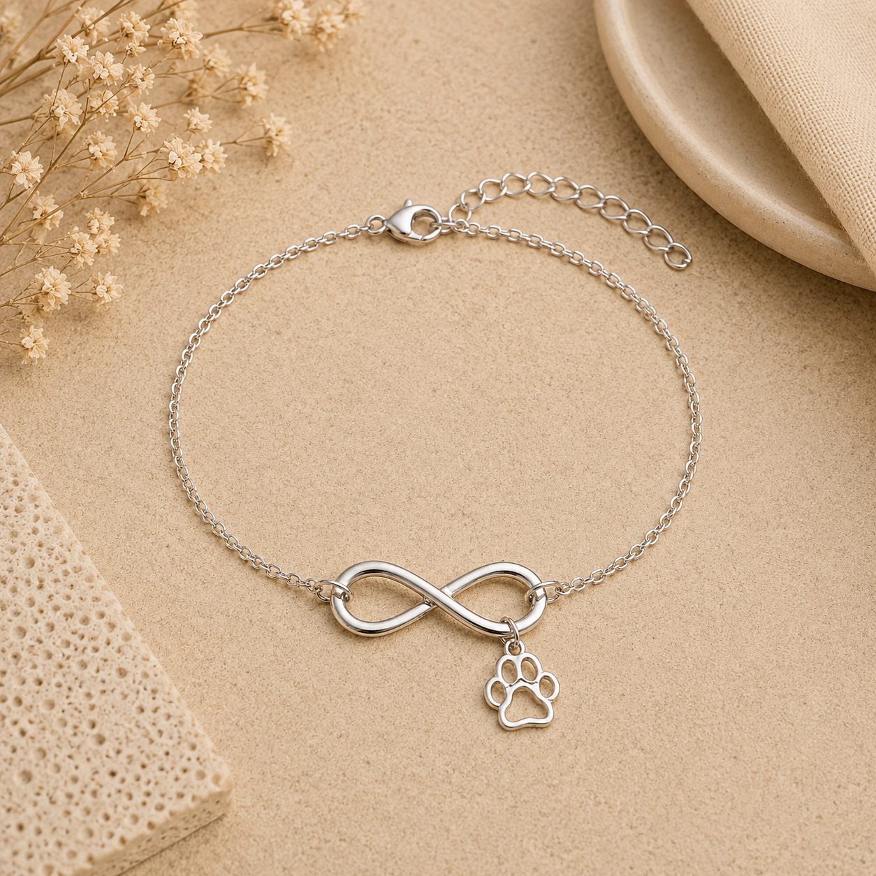 Infinite Love Bracelet (Choice of paw print amount) - The Pet Drop