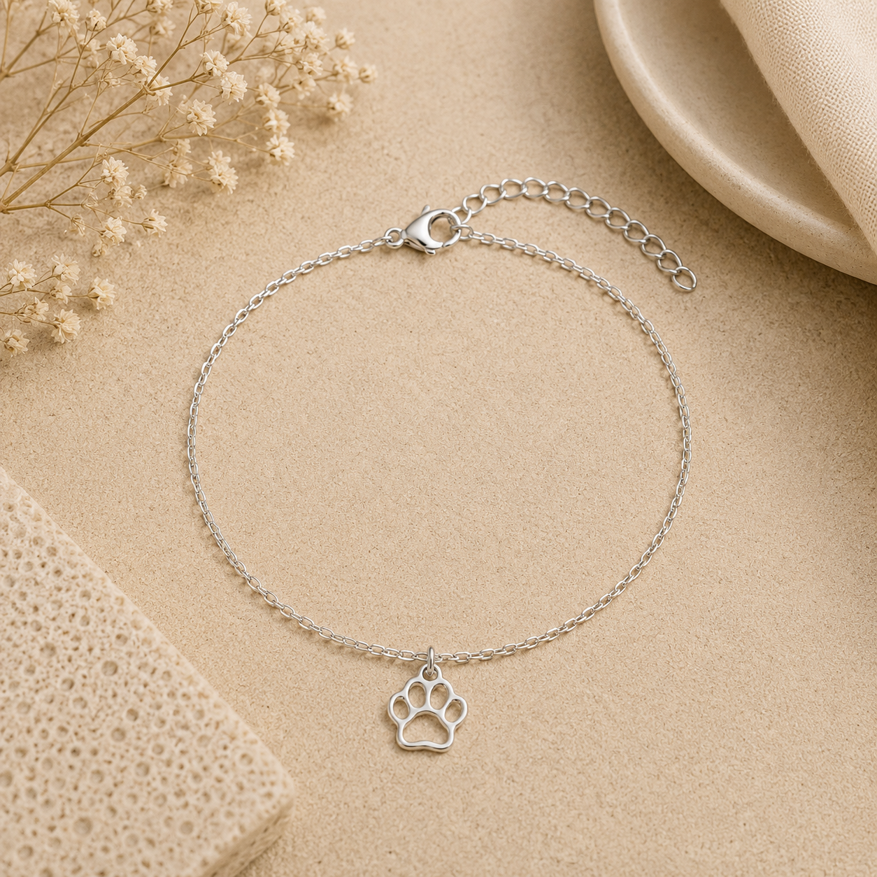 Paw Print of Love Anklet - The Pet Drop