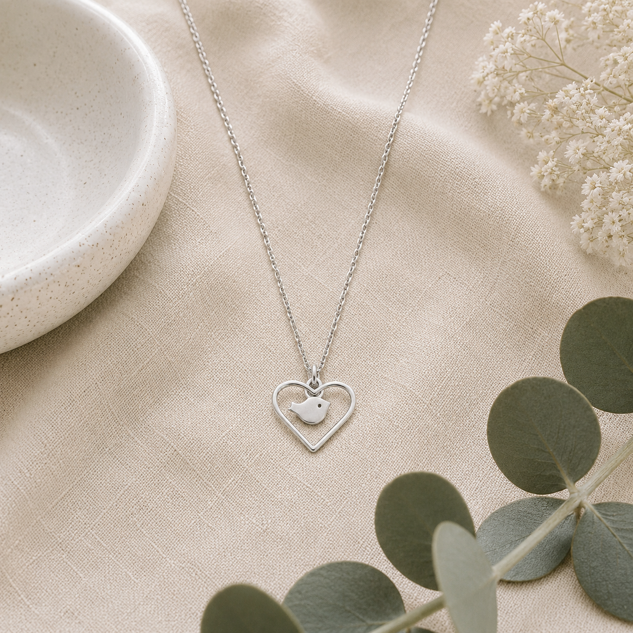 Robin in my Heart Necklace - The Pet Drop