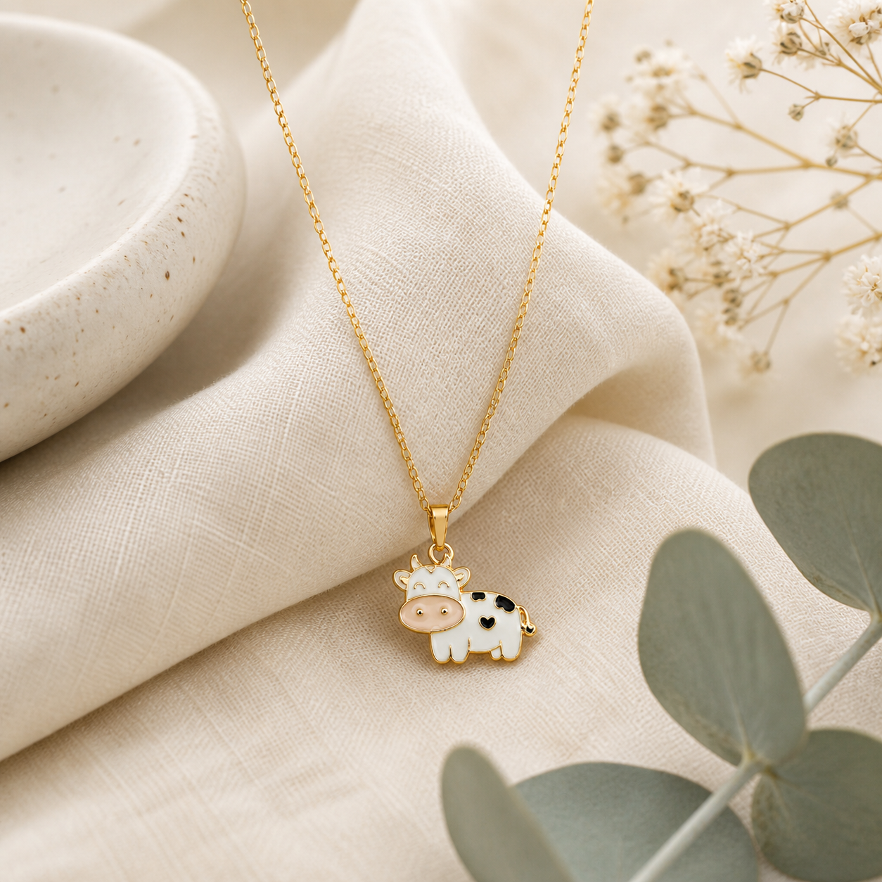 Cute Cow Necklace - The Pet Drop