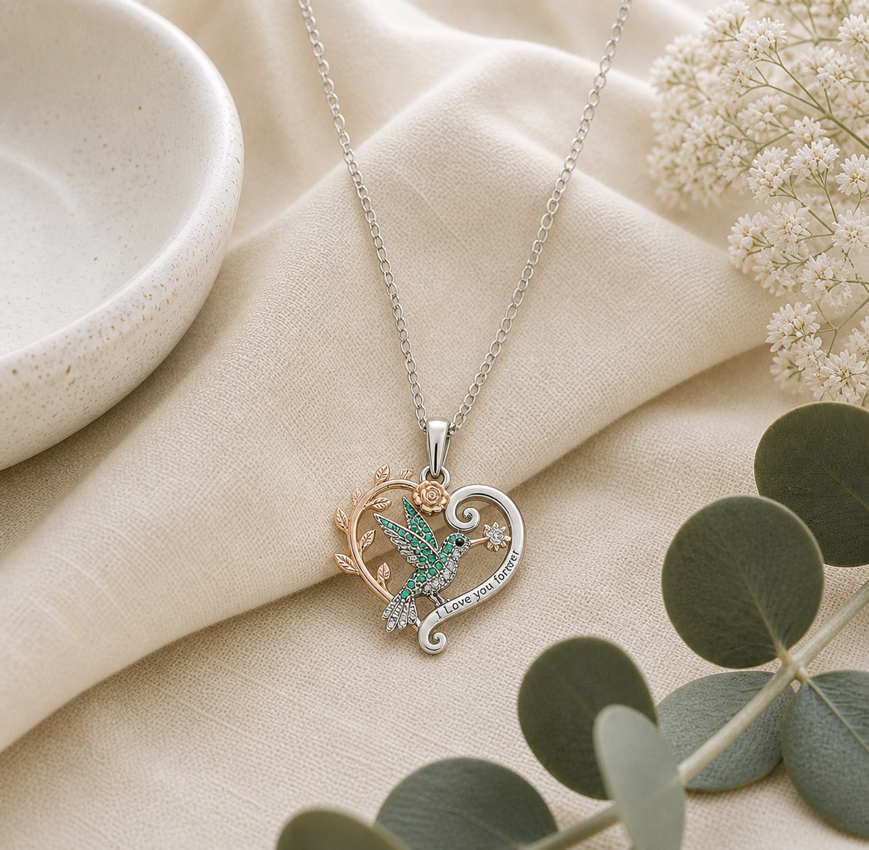 Crystal Hummingbird Necklace - The Pet Drop