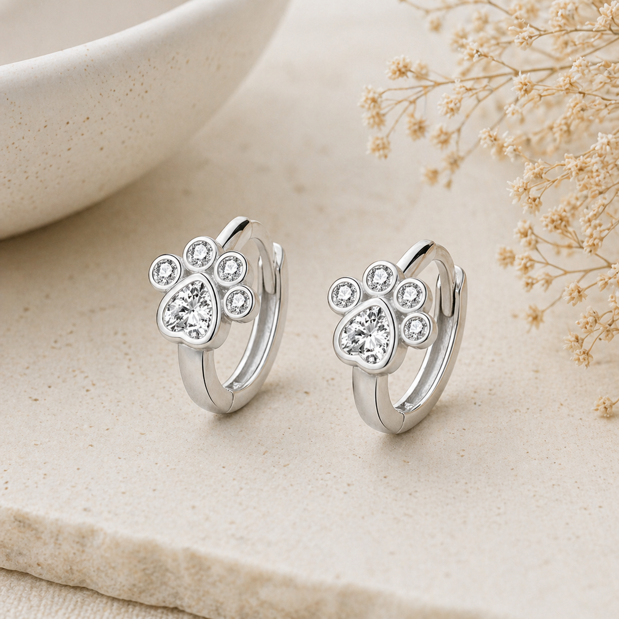 Paws of Joy Earrings (Silver Edition) - The Pet Drop