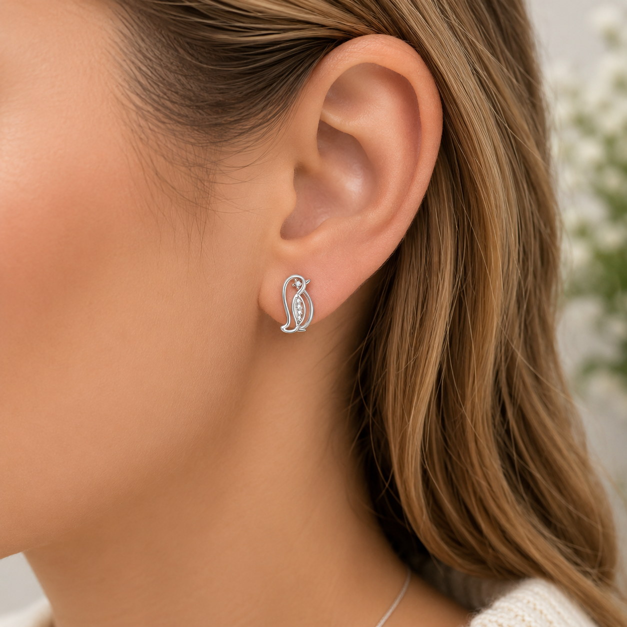 Crystal Penguin Earrings
