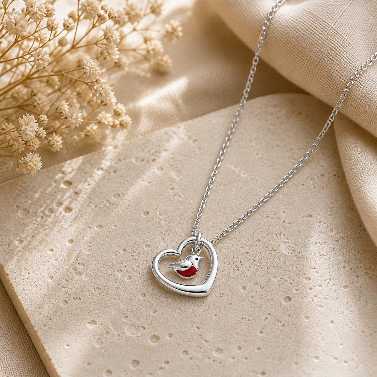 Red Robin of my Heart Necklace - The Pet Drop