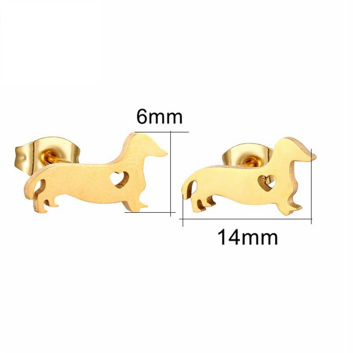 Gold 2025 dachshund earrings