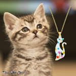 Colourful Stars Cat Necklace