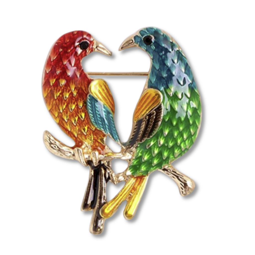 Two Parrots Brooch