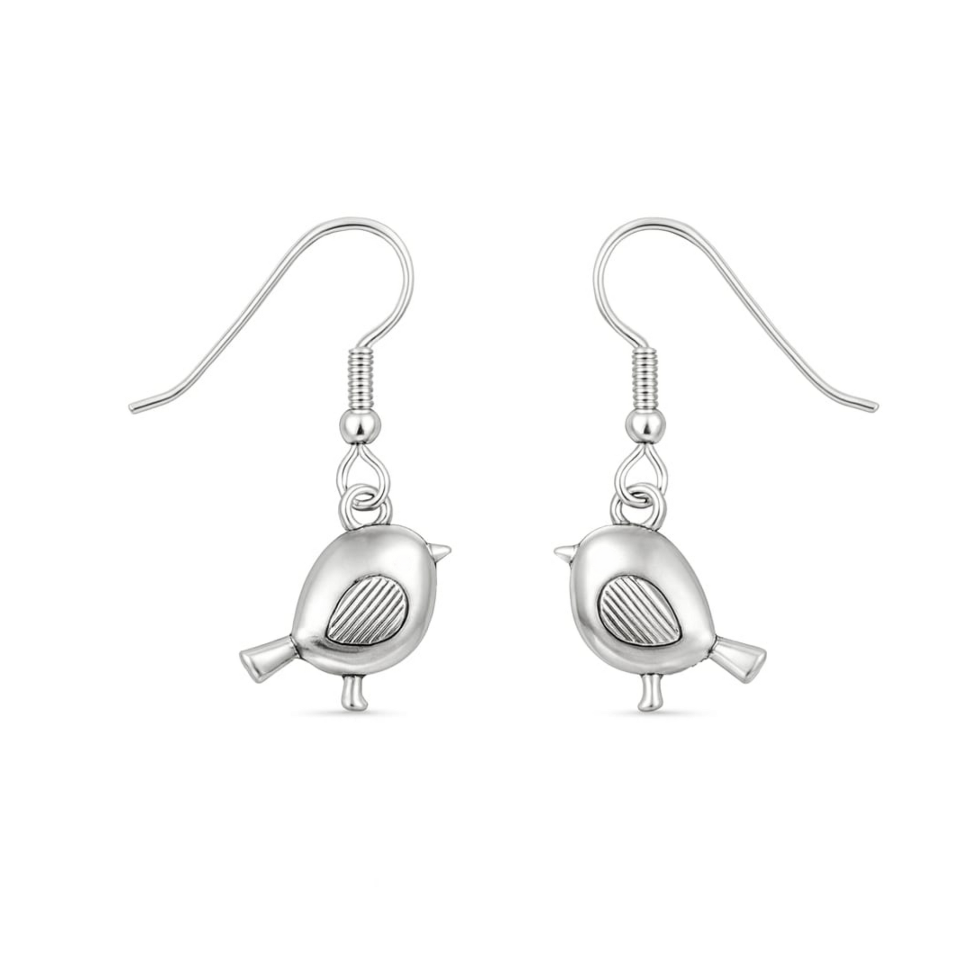 Silver Robin Drop Earrings - The Pet Drop