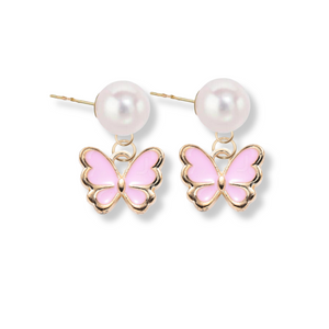 Pink Butterfly Earrings