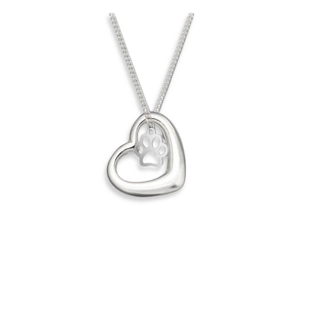 Paw Print on my Heart Necklace