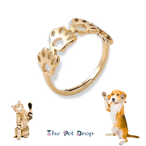 Golden Little Paws Ring