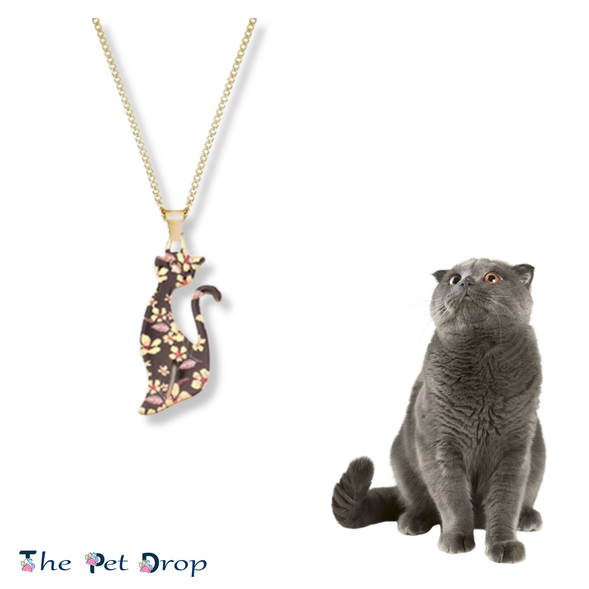 Flowery Cat Necklace