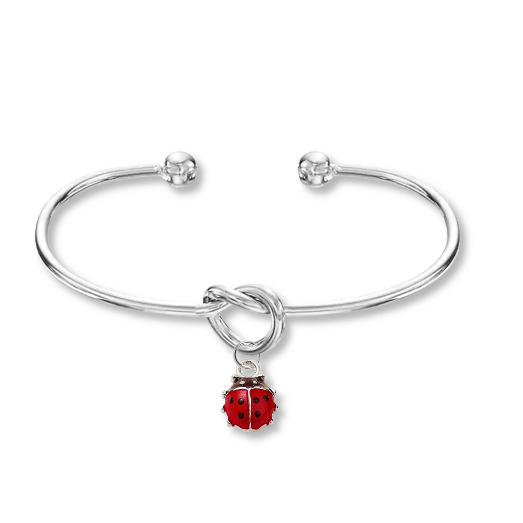 Forever Ladybird Bangle on a white background 
