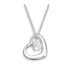 Paw Print on my Heart Necklace