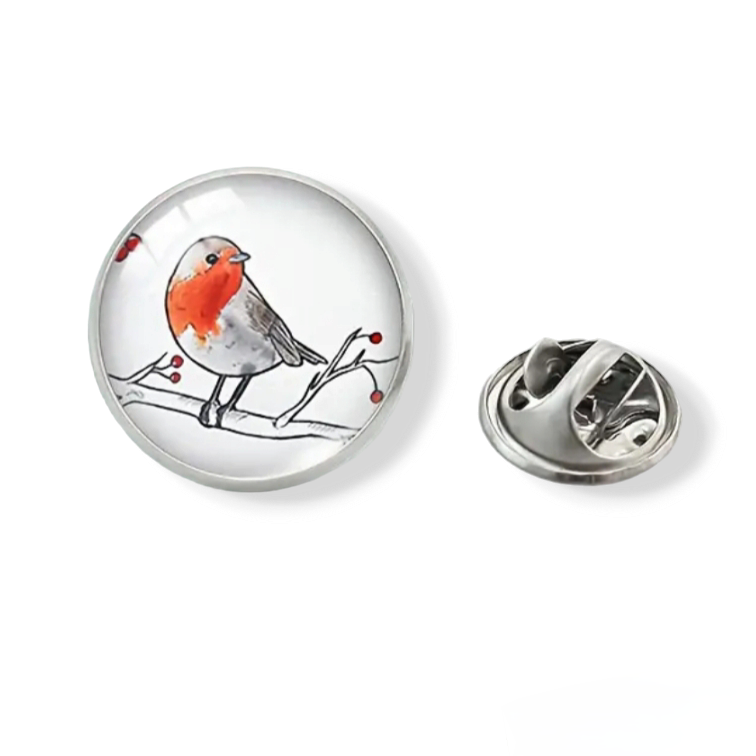 Pretty Robin Pin Badge - The Pet Drop