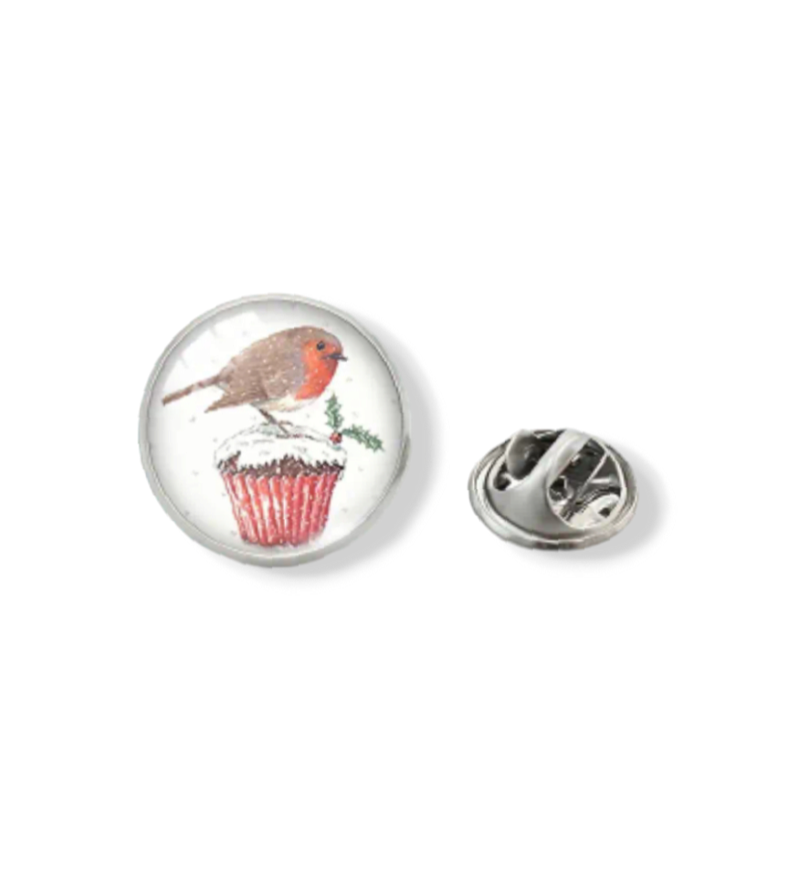 Christmas Robin Pin Badge