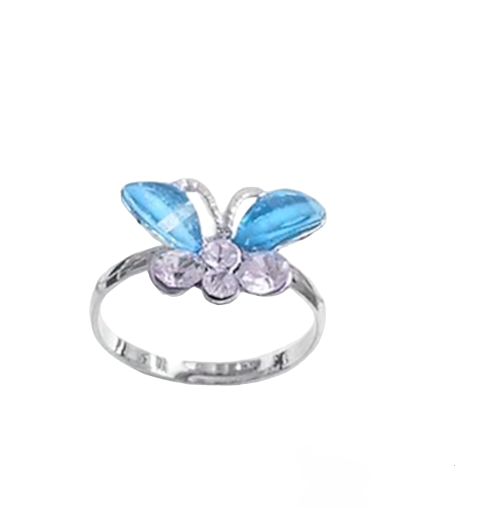 Light Blue Butterfly Children's Ring