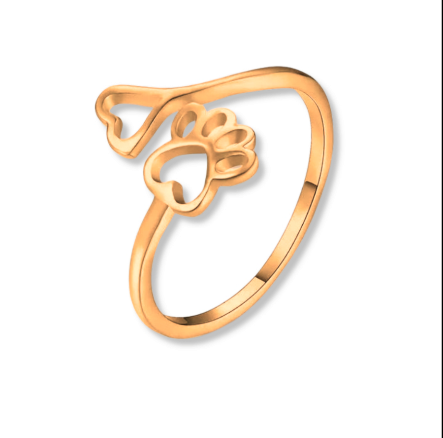 Golden Paws of Love Ring