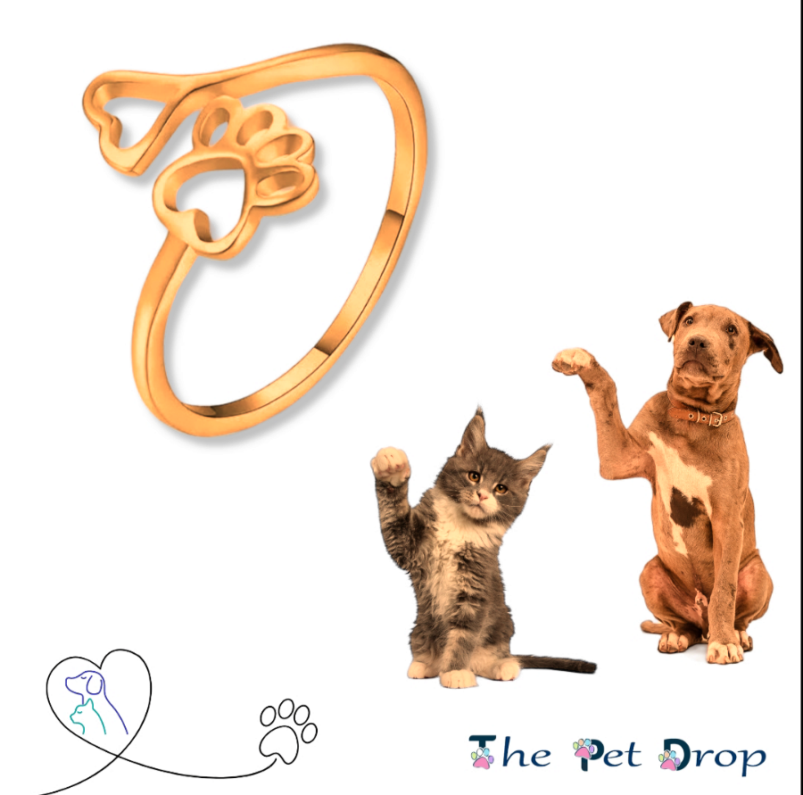 Golden Paws of Love Ring