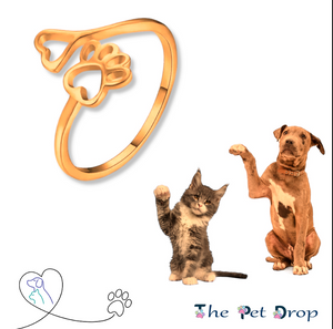 Golden Paws of Love Ring