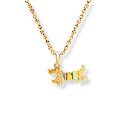 Golden Dachshund Necklace