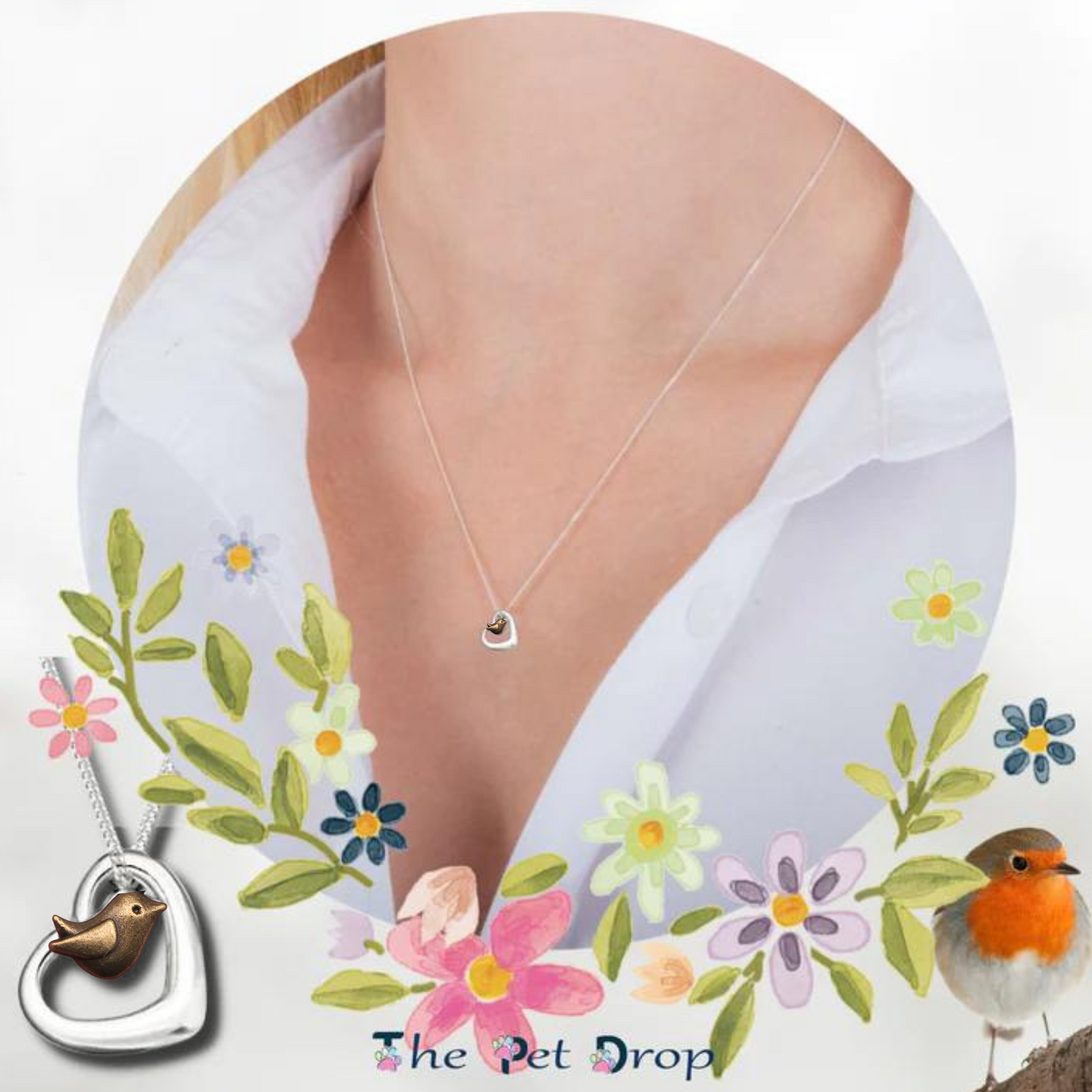 Robin of my Heart Necklace (Ember Edition)