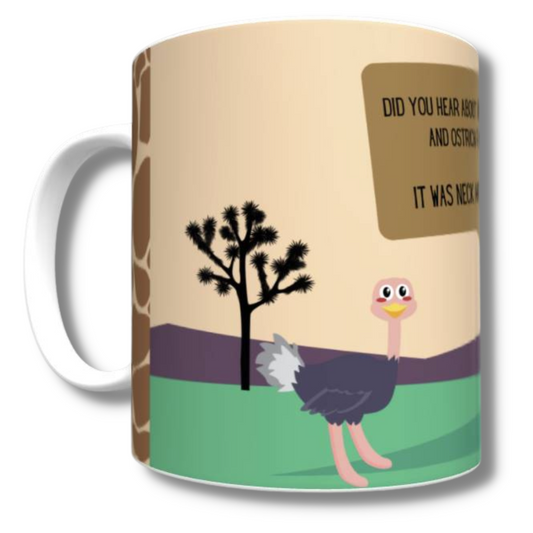 Ostrich & Giraffe Crack-a-Joke Mug - The Pet Drop