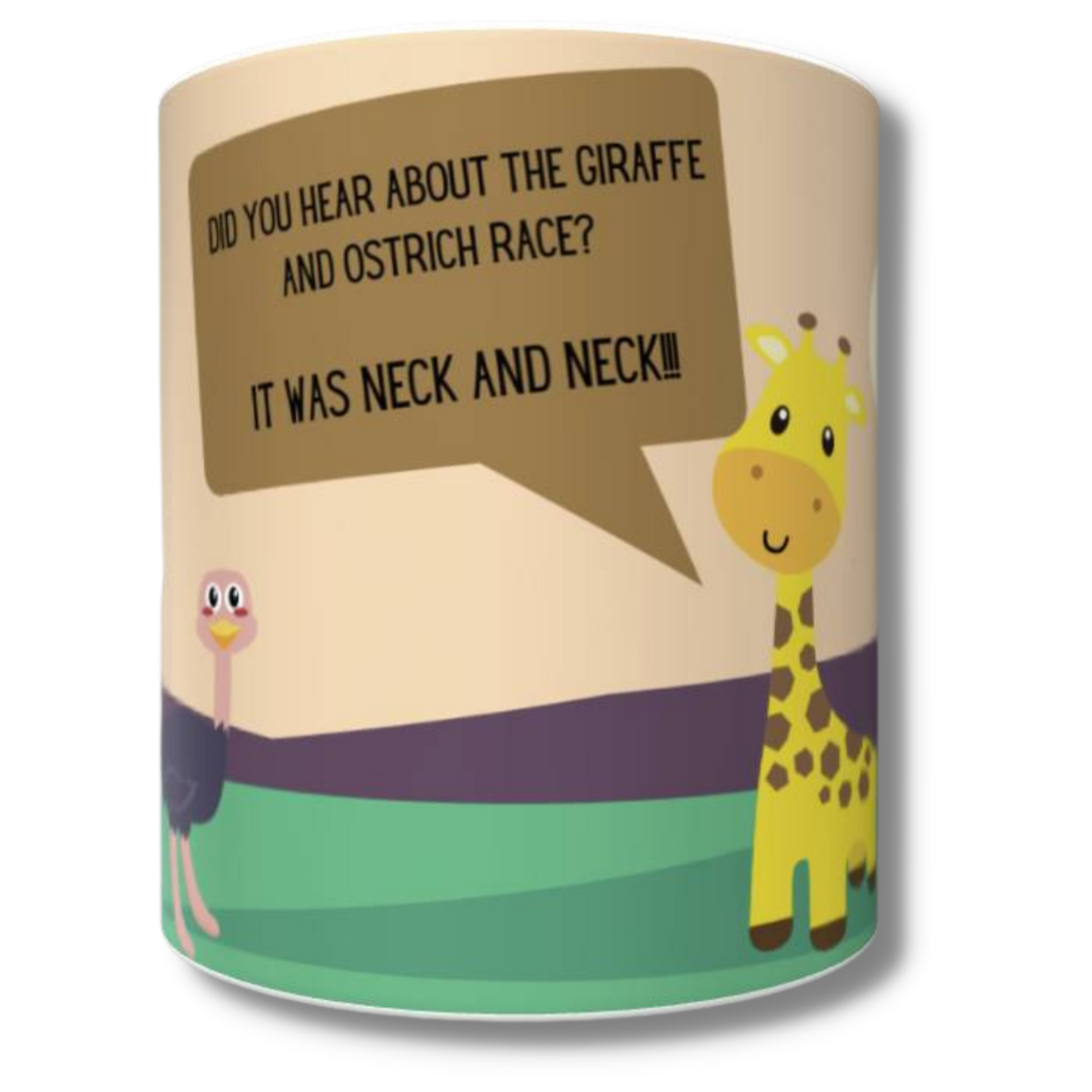 Ostrich & Giraffe Crack-a-Joke Mug - The Pet Drop