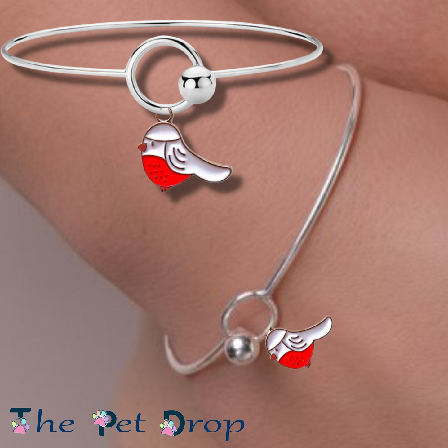 Christmas Robin Bangle - The Pet Drop