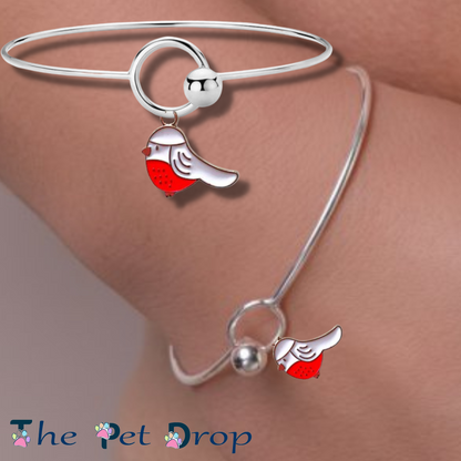 Christmas Robin Bangle - The Pet Drop