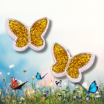 Yellow Sparkle Butterfly Earrings