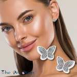 Silver Sparkle Butterfly Earrings