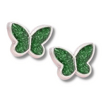 Green Sparkle Butterfly Earrings