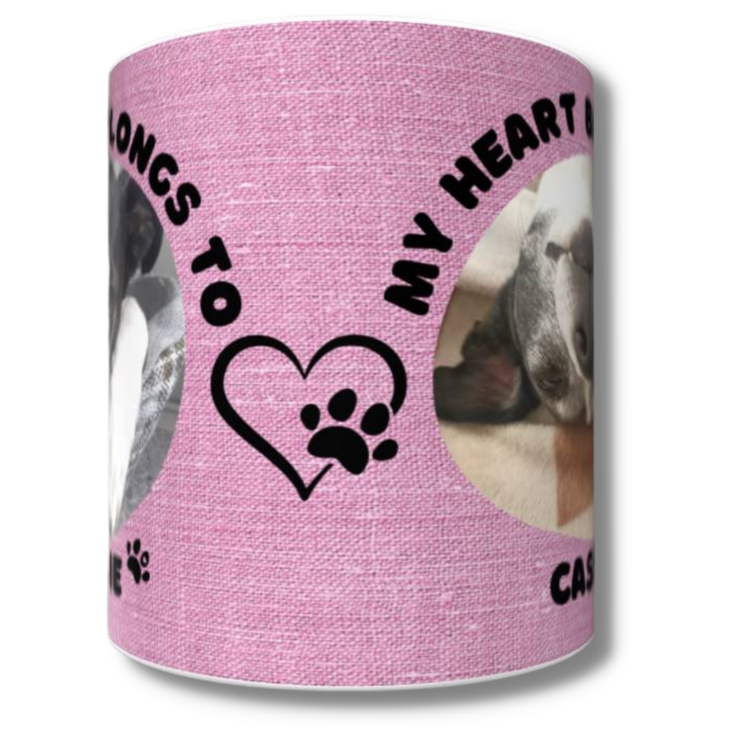 My Heart Belongs to Mug (Dog Personalised Pink) - The Pet Drop