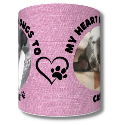 My Heart Belongs to Mug (Dog Personalised Pink) - The Pet Drop