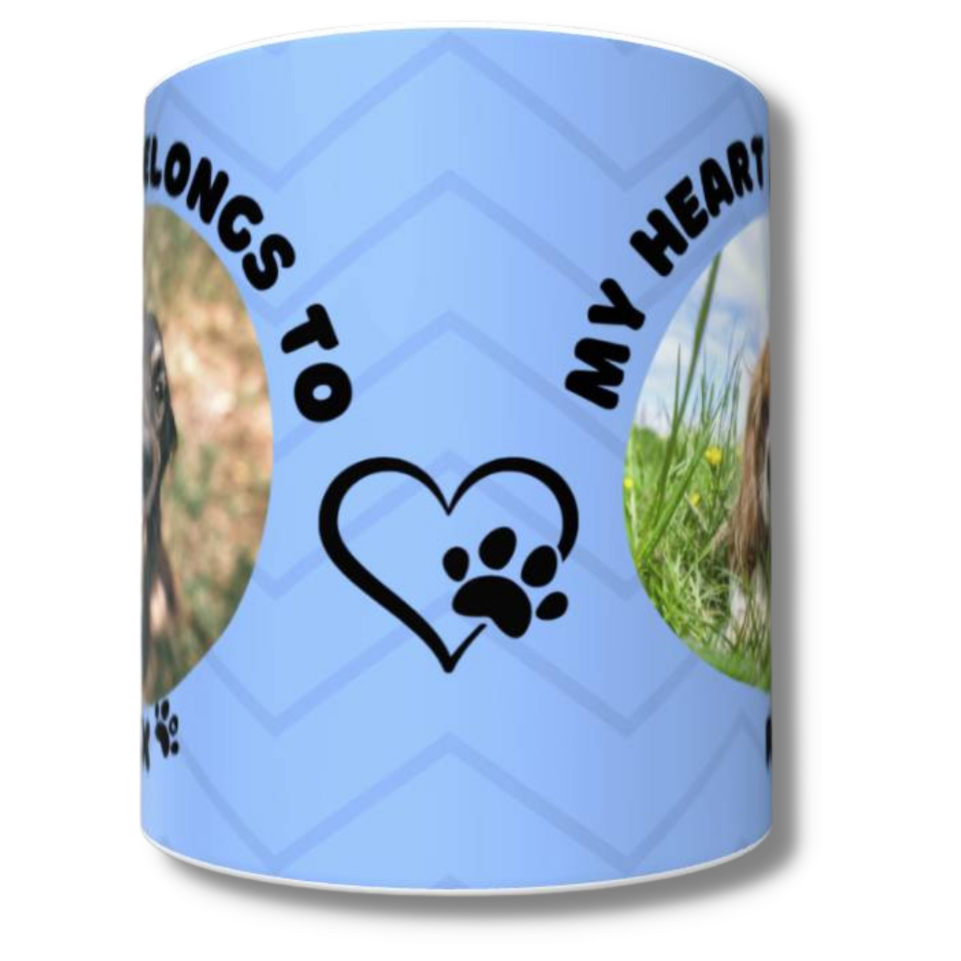 My Heart Belongs to Mug (Dog Personalised Blue) - The Pet Drop