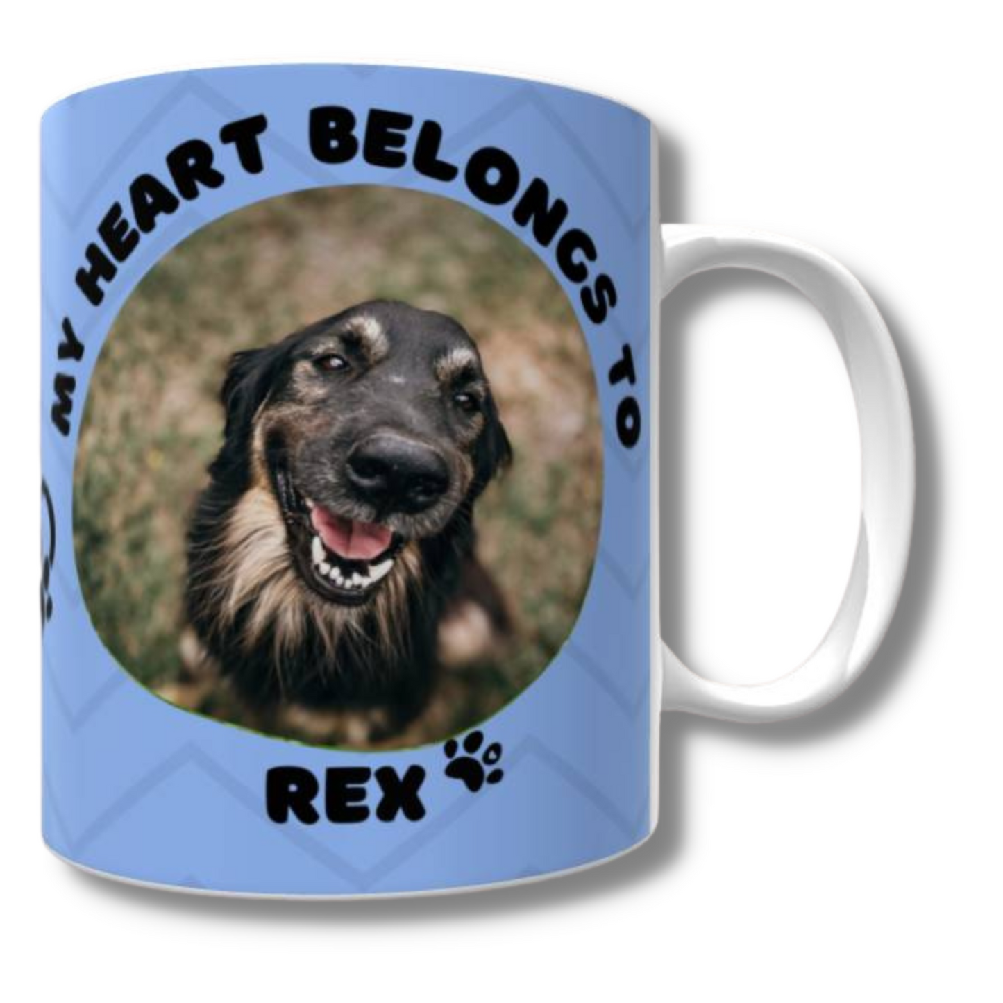My Heart Belongs to Mug (Dog Personalised Blue) - The Pet Drop