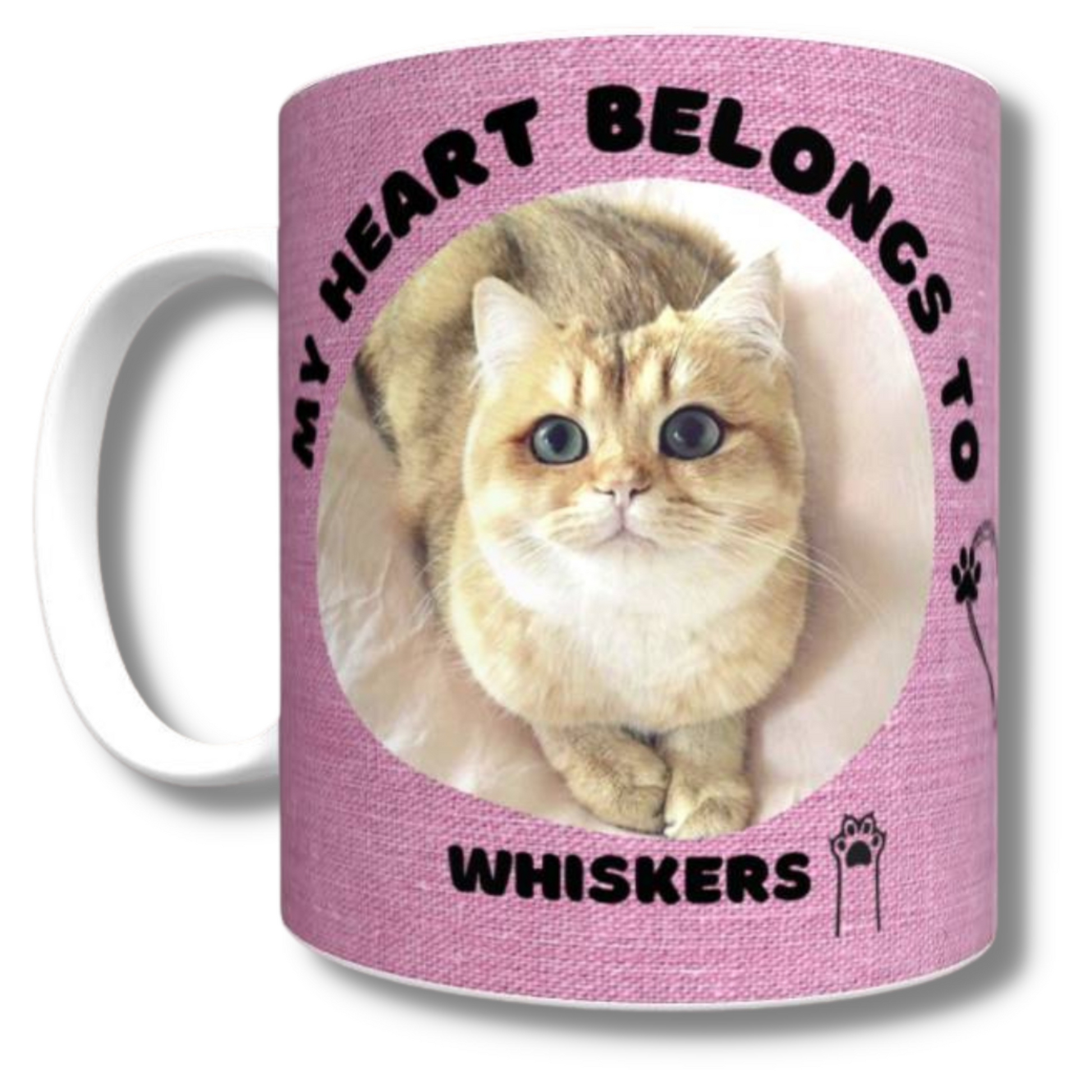 My Heart Belongs to Mug (Cat Personalised Pink) - The Pet Drop