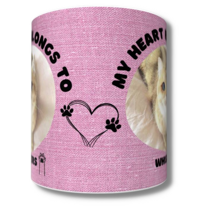 My Heart Belongs to Mug (Cat Personalised Pink) - The Pet Drop