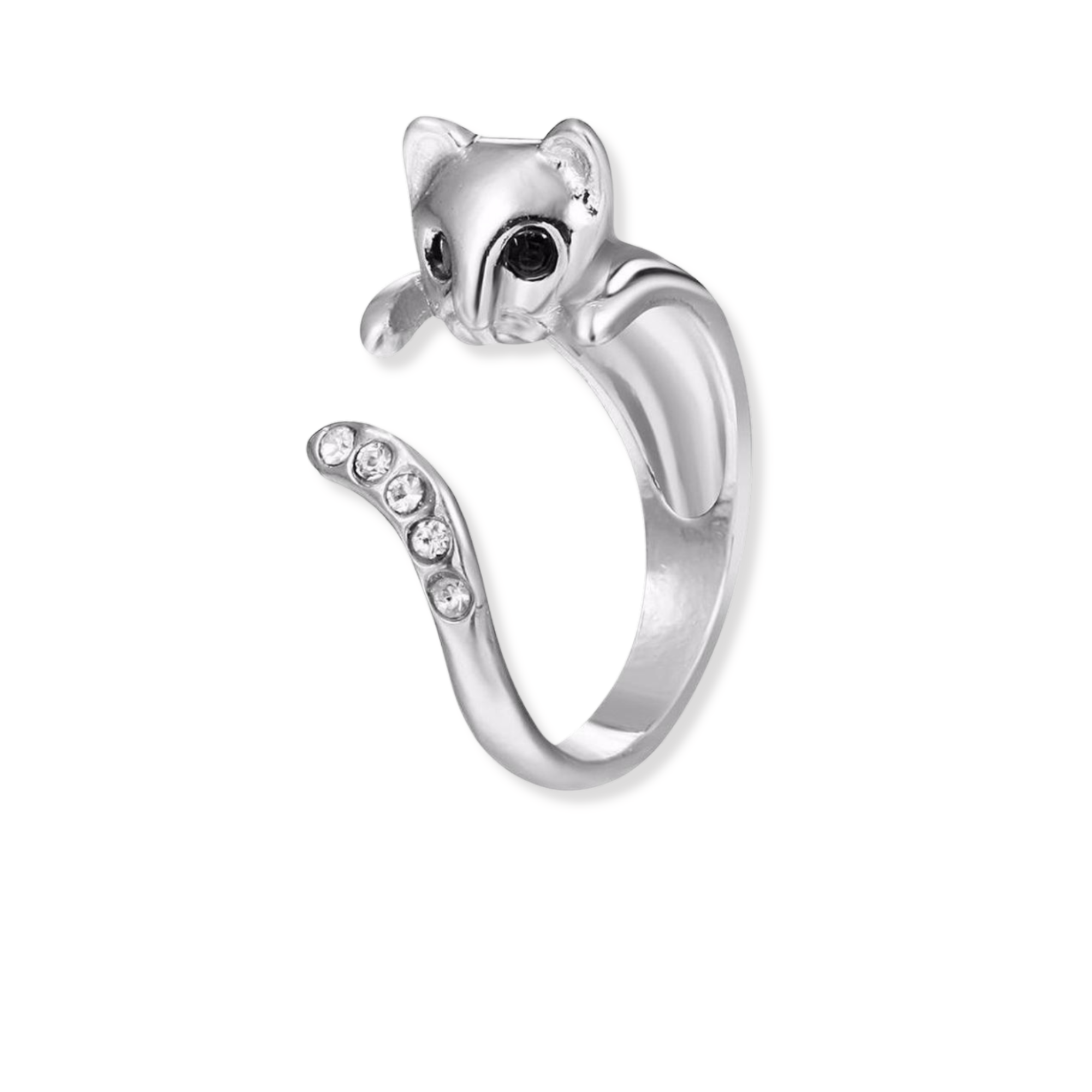 Crystal Kitty Ring
