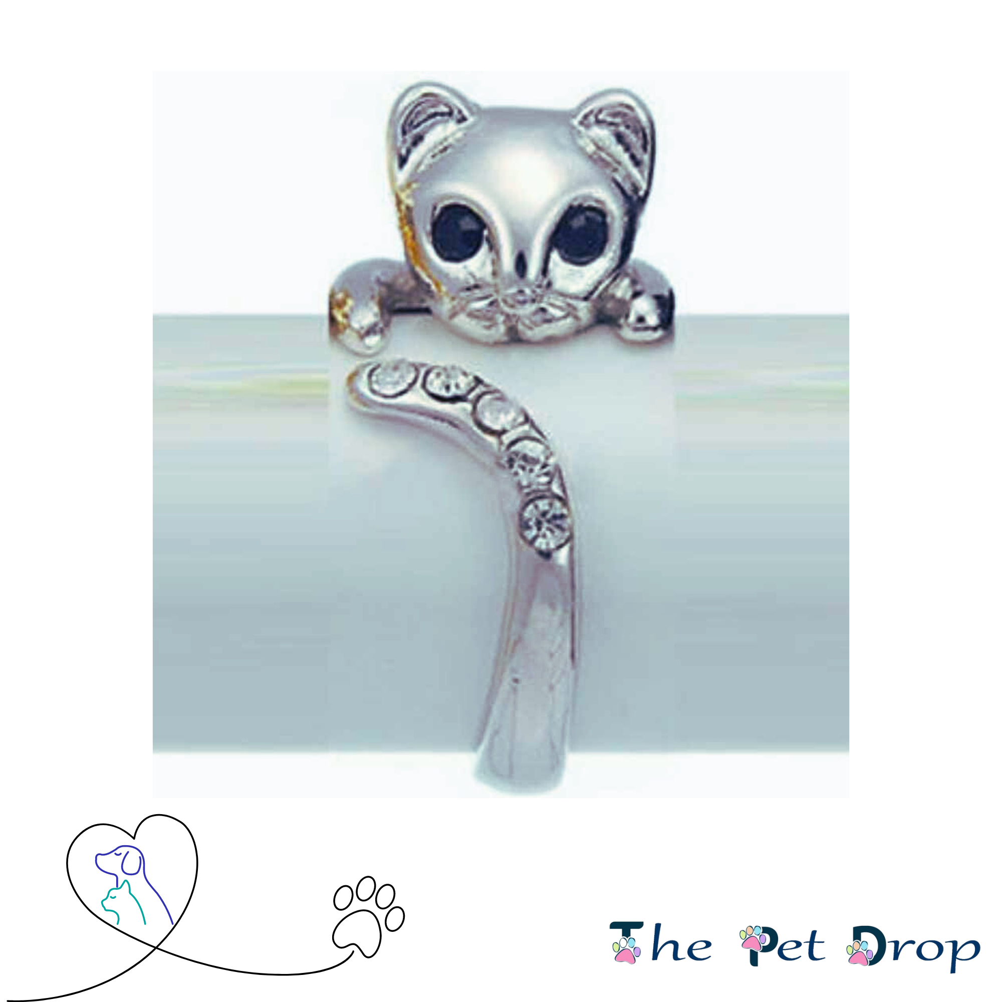 Crystal Kitty Ring