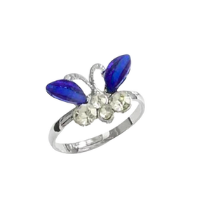 Dark Blue Butterfly Children's Ring