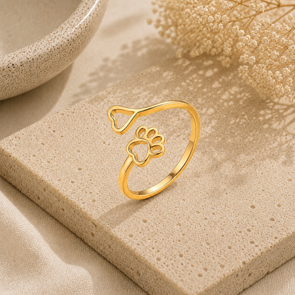 Paws of Love Ring Rose Gold - The Pet Drop