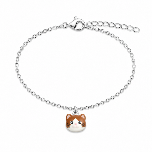 Brown and White Cat Bracelet - The Pet Drop