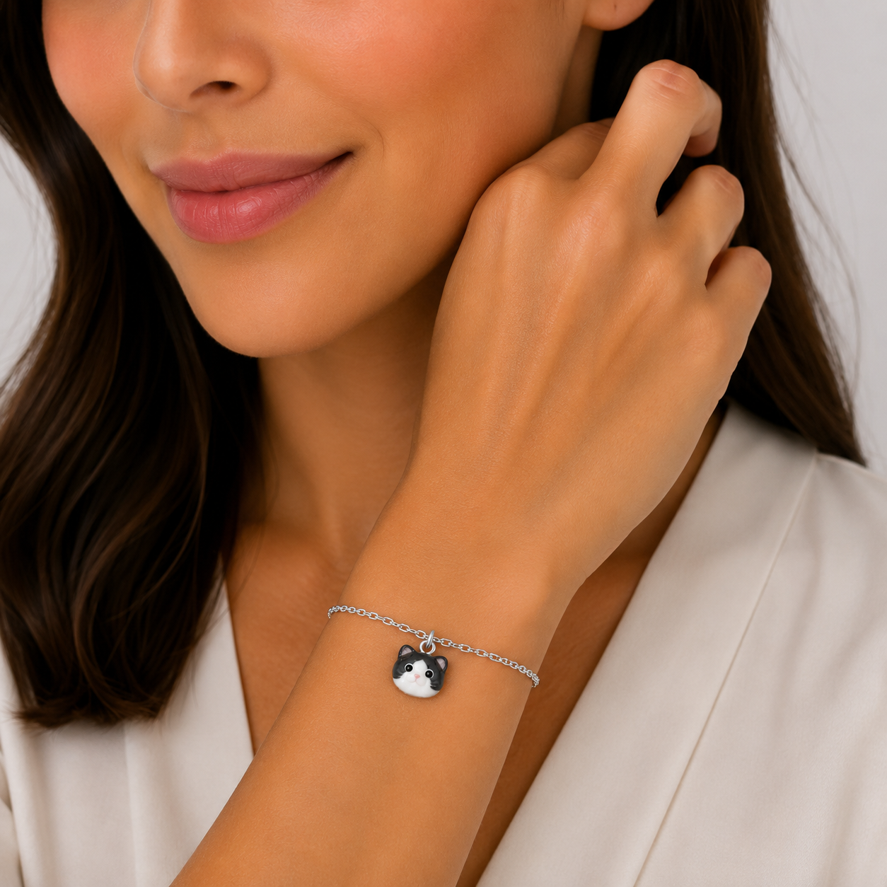 Black and White Cat Bracelet - The Pet Drop