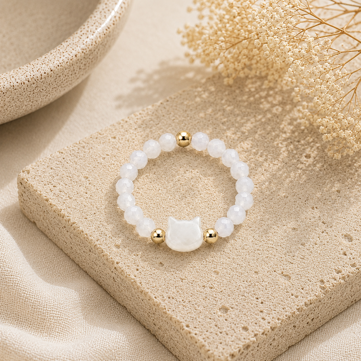 White Cat Ring - The Pet Drop