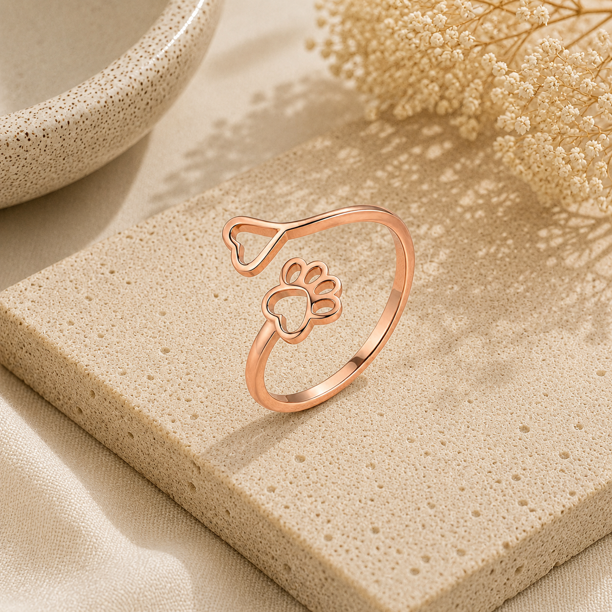 Golden Paws of Love Ring - The Pet Drop