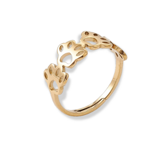 Golden Little Paws Ring - The Pet Drop