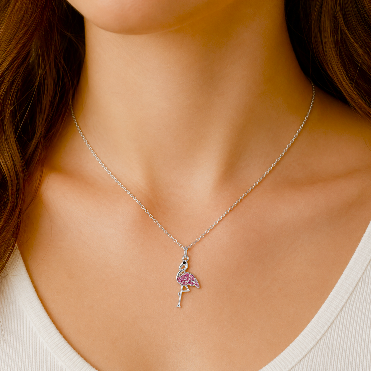 Pink Flamingo Necklace - The Pet Drop