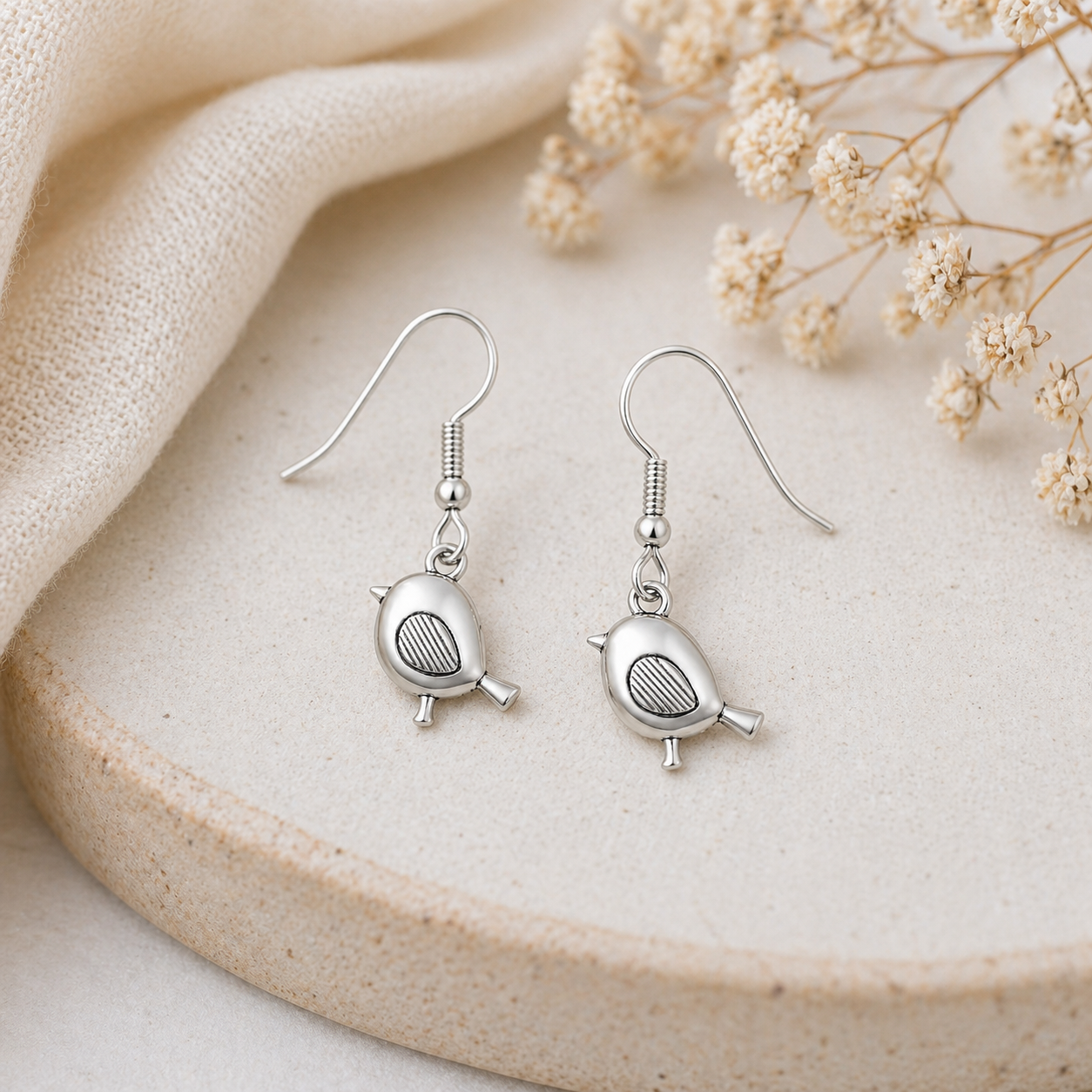 Silver Robin Drop Earrings - The Pet Drop